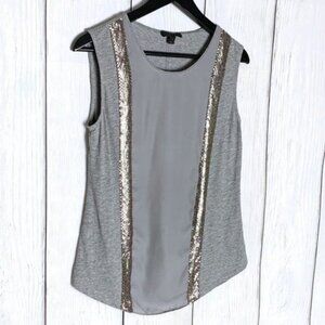 J. Crew Gray Sequin Sleeveless Blouse